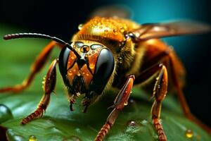 ai généré feuillu havre une macro portrait capturer le beauté de un insecte photo