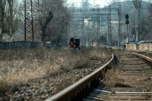 fin de le route chemin de fer dans Ukraine photo