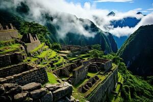 ai généré machu Picchu inca ruines dans Pérou, Sud Amérique, ai généré photo