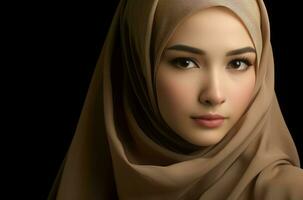 ai généré élégant jolie femme hijab. produire ai photo