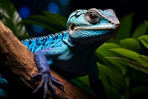 ai généré exotique lézard portrait. produire ai photo