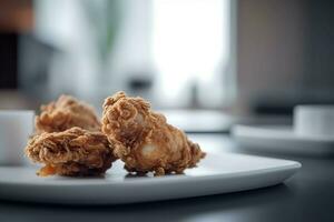 ai généré fraîchement frit poulet repas cuit. produire ai photo