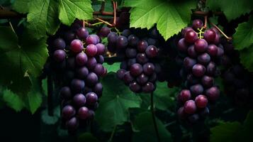 ai généré grain de raisin vigne Contexte photo