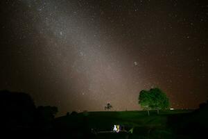 laiteux façon et étoile à nuit temps photo