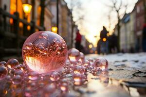 ai généré congelé bulles - génératif ai photo