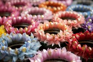 ai généré de fête couronnes de fleurs - génératif ai photo