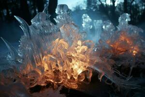 ai généré la glace sculptures - génératif ai photo