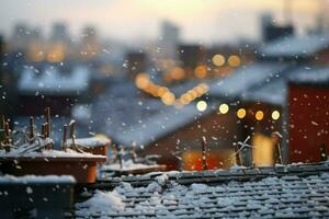 ai généré neigeux toits - génératif ai photo