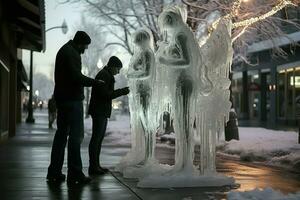 ai généré la glace sculptures - génératif ai photo