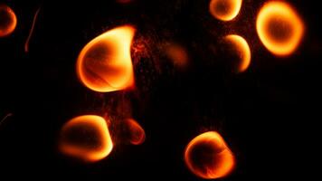 magnifique liquide Feu texture sur noir Contexte photo