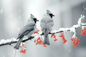 ai généré hiver des oiseaux - génératif ai photo