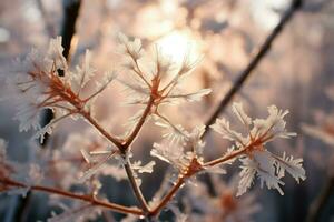 ai généré hiver sunbursts - génératif ai photo