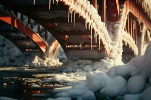 ai généré neigeux des ponts - génératif ai photo