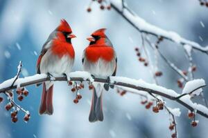 ai généré hiver des oiseaux - génératif ai photo