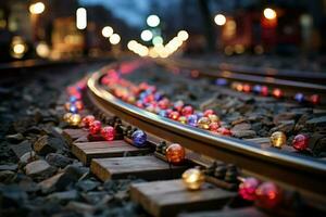 ai généré Noël les trains - génératif ai photo