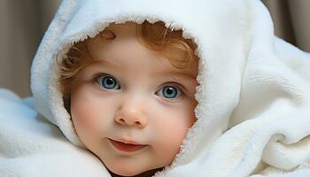 ai généré souriant bébé garçon et fille dans mignonne portrait généré par ai photo
