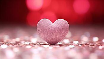 ai généré brillant cœur forme symbolise l'amour et romance généré par ai photo