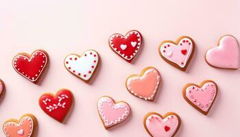 ai généré cœur en forme de biscuit décoration symbolise l'amour et douceur généré par ai photo