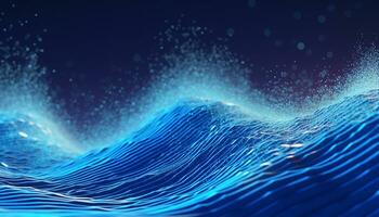 ai généré bleu vague abstrait l'eau mouvement sous-marin Profond généré par ai photo