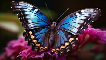 ai généré papillon aile vitrines vibrant couleurs et délicat beauté généré par ai photo