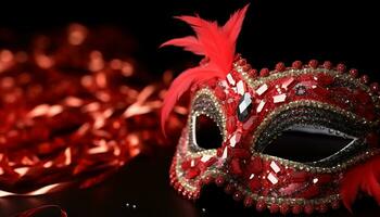 ai généré coloré mascarade masques apporter joie à le fête généré par ai photo