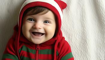 ai généré souriant bébé garçon apporte joie et bonheur généré par ai photo