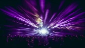 ai généré boîte de nuit foule dansant à vivre Roche la musique performance généré par ai photo