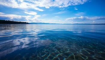 ai généré bleu l'eau reflète le tranquille beauté de la nature généré par ai photo