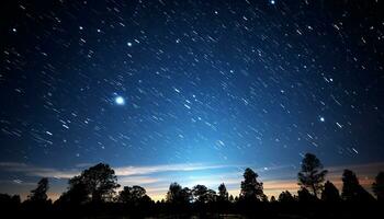 ai généré nuit ciel, galaxie, étoiles éclairer tranquille la nature généré par ai photo