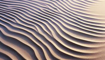 ai généré ondulé le sable dunes créer une rayé désert paysage généré par ai photo