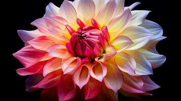 ai généré vibrant dahlia fleur une éclater de multi coloré beauté photo