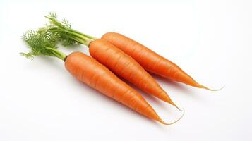 ai généré carottes sur blanc Contexte. légume, santé, en bonne santé, nourriture, végétarien photo