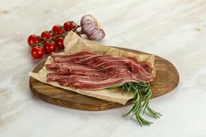 brut du boeuf Bacon pour cuisine photo