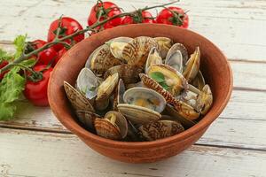 coquillage vongole mollusque clem au beurre photo