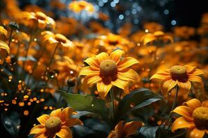 ai généré tournesol domaine fées à jouer, printemps la photographie photo