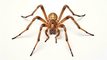 ai généré photo de marron reclus araignée isolé sur blanc Contexte. génératif ai