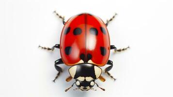 ai généré photo de coccinelle isolé sur blanc Contexte. génératif ai