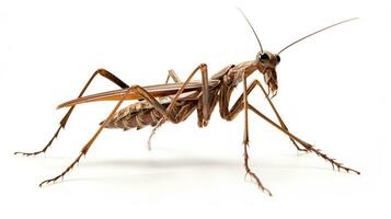 ai généré photo de bâton insecte isolé sur blanc Contexte. génératif ai