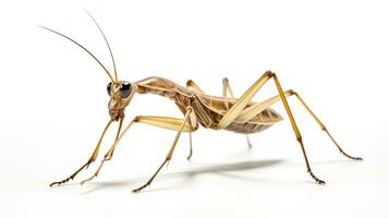 ai généré photo de en marchant bâton insecte isolé sur blanc Contexte. génératif ai