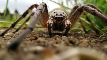 ai généré photo de garderie la toile araignée sur une sol. génératif ai