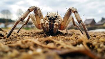 ai généré photo de araignée sur une sol. génératif ai