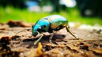 ai généré photo de Puce scarabée sur une sol. génératif ai