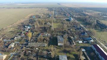 village élite krasnoarmeyskiy district, Krasnodar kraï, Russie. en volant à un altitude de 100 mètres. le se ruiner et oubli photo