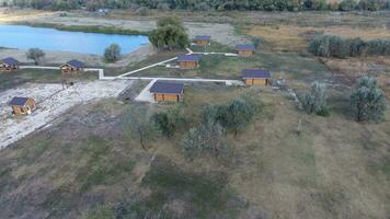 Maisons sur le base de repos. maisons pour touristes et chasseurs photo