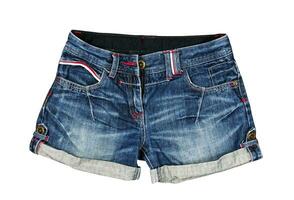 jeans short sur le blanc photo