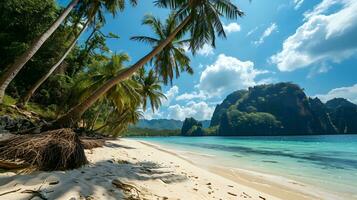 ai généré parfait en bord de mer dans une tropical crique photo