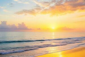 ai généré mer plus de lever du soleil ou le coucher du soleil photo