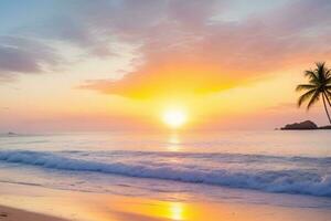 ai généré mer plus de lever du soleil ou le coucher du soleil photo