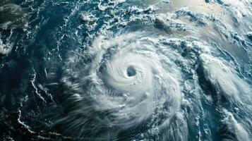 ai généré aérien Satellite vue de une puissant tropical cyclone photo