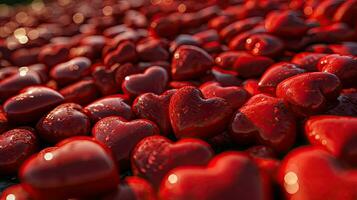 ai généré rouge cœurs symbolisant l'amour et la Saint-Valentin journée photo